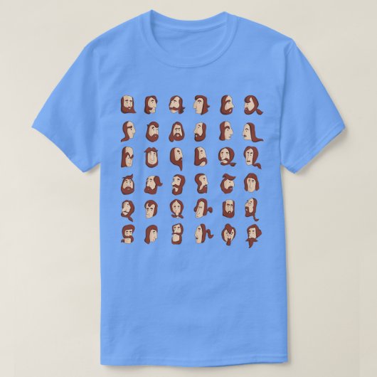 アルメニア語ひげアルファベット例証タイポグラフィ Tシャツ (デザイン正面)