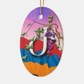 アルメニア語アルファベットイニシャル'Zhe'オーナメント セラミックオーナメント (左)