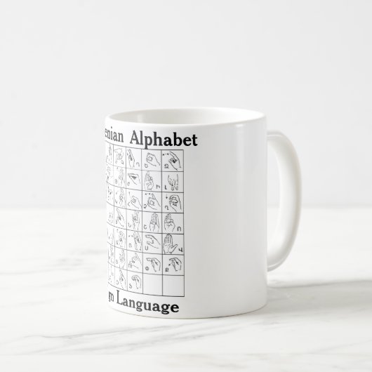 アルメニア語記号言語コーヒーマグ コーヒーマグカップ (正面右)