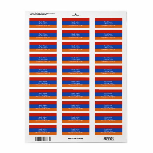 アルメニア語 |住所 シール (フルシート)