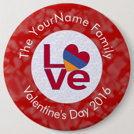 アルメニア赤文字LOVEフラパーソナライズされたグ 缶バッジ