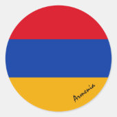アルメニア&アルメニア国旗の愛国者,休日/スポーツ ラウンドシール (正面)