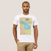 アルメニア セヴァン湖の地図 Tシャツ (正面フル)