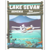 アルメニア セヴァン湖 伝統的なスタイルの旅行ポスター シール (正面)
