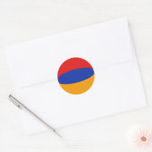 アルメニア フィッシュアイ国旗ステッカー ラウンドシール (封筒)