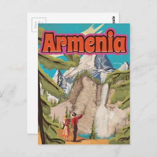 アルメニア・ヴィンテージ旅行ポスター ポストカード (正面/裏面)