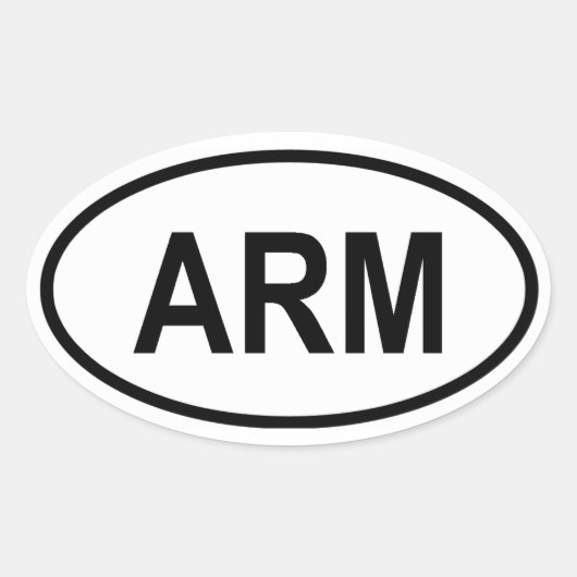 アルメニア「ARM」 楕円形シール (正面)