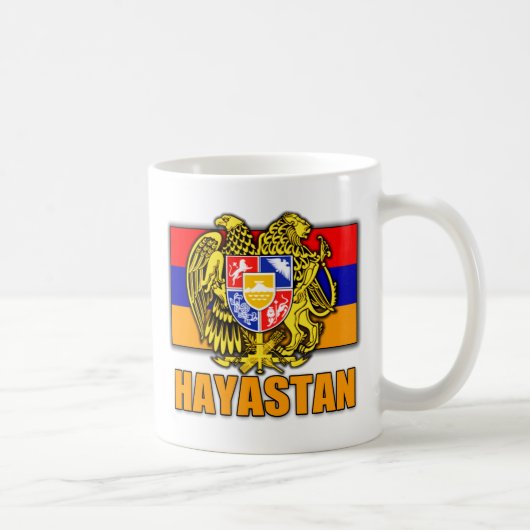 アルメニアHayastanの紋章付き外衣 コーヒーマグカップ (右)