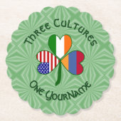 アルメニアUSAシャムロック国旗のパーソナライズ ペーパーコースター (正面)