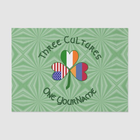 アルメニアUSAシャムロック国旗のパーソナライズ 薄葉紙 (正面)