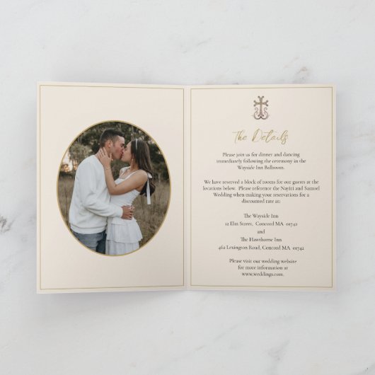 アルメモダンニエレガントア十字結婚の 招待状 (内部)