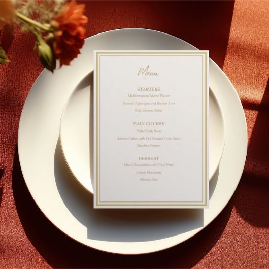 アルメモダンニエレガントア語クロス結婚メニュー メニュー