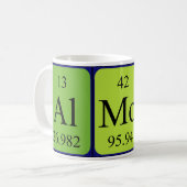 アルモス周期表名mug コーヒーマグカップ (正面左)
