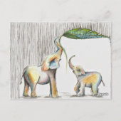 アルモファダベビーとマムエレファントウォーター色 ポストカード (裏面)