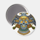 アルリオが銃と弾丸を持つスカル マグネット (正面/裏面)