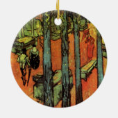 アルル墓地の秋の落ち葉 by ヴィンセント・ヴァン・ゴッホ セラミックオーナメント (裏面)
