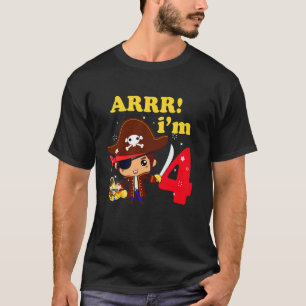 アルル私は4歳4歳の誕生日パイレーツキッズホール Tシャツ