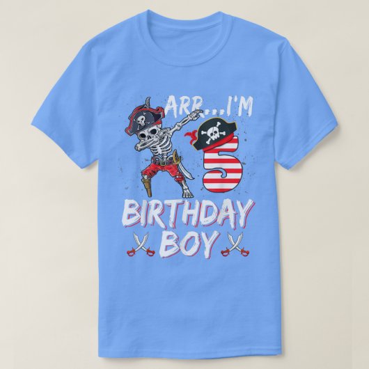 アルルI'm 5誕生日5th Dabbing Skeleton Pirate Tシャツ (デザイン正面)