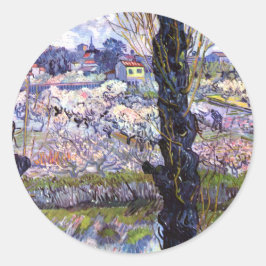 アルレスの眺め、オーチャードの開花（1889年）ヴァン・ゴッホ ラウンドシール