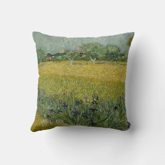 アルレスアメリカンMoJo枕付近に花が咲くフィールド クッション (裏面)