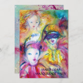 アルレチノピエロとコロンビナマスカレードパーティー 招待状 (正面/裏面)