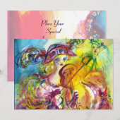 アルレッキーナのバイオリン奏者　マルディ・グラ・マスカレード・パーティ 招待状 (正面/裏面)