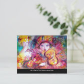 アルレッキーノとコロンビーナ ヴェネツィアの仮面舞踏会マスク インビテーションポストカード (スタンド正面)