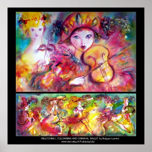 アルレッチーノ，コロンビナとカーニバルバレエ ポスター (正面)