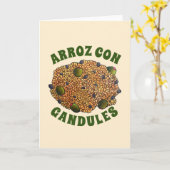 アルロス・コン・ガンデュレス プエルトリコ料理 ライス ピーズ カード (黄色い花)