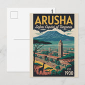 アルーシャ タンザニア レトロ 旅行 ポスター アート ポストカード (正面/裏面)