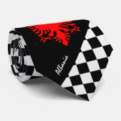 アル市松模様にバニアのネクタイ,アルバニア,国旗のファッション ネクタイ (ロール)