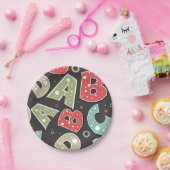 アル間抜けファベット文字A-B-C-D ペーパープレート (パーティー)