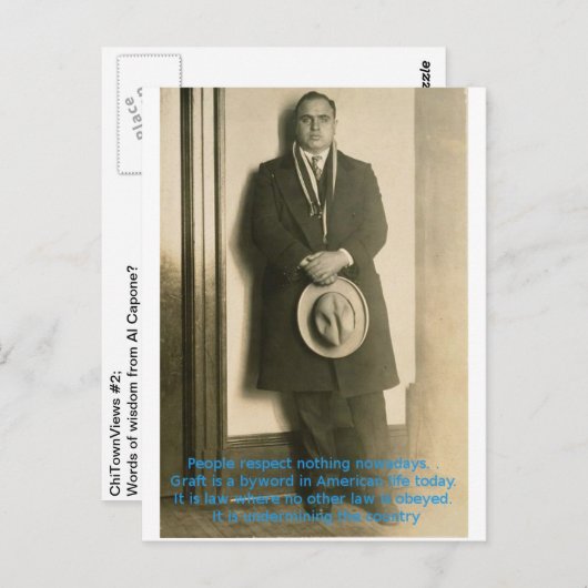 アル・カポネの知恵の言葉? ポストカード (正面/裏面)