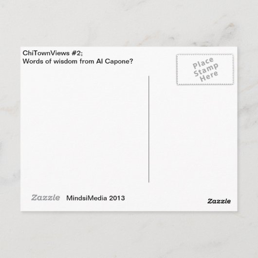 アル・カポネの知恵の言葉? ポストカード (裏面)