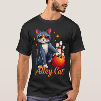 アレイネコボウリングプレーヤーのレトロサングラス キティ Tシャツ