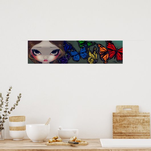 アレインボーオブ蝶フェアリーアートプリント ポスター (キッチン)