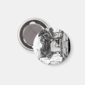 アレウェイサイゴンベトナムシティスケープとインクアート マグネット (正面/裏面)