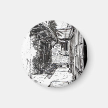 アレウェイサイゴンベトナムシティスケープとインクアート