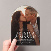 アレエレガントイモダンル結婚式招待状 アクリル招待状 (インサイチュ (ポータブル))