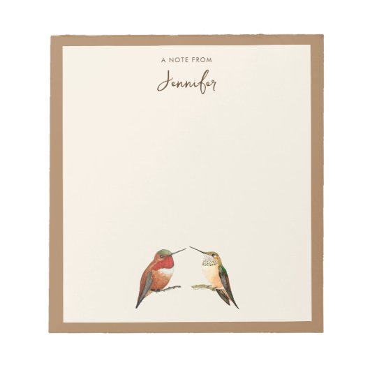 アレカスタムンズハミングバーズメモ帳 ノートパッド (正面)