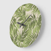 アレカパームズハワイアントロピカルヴィンテージグリーン ラージ壁時計 (傾斜)