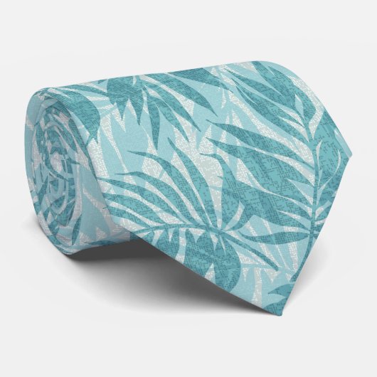 アレカパームハワイアントロピカルヴィンテージアクア ネクタイ (ロール)