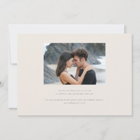 アレカモダンウォーターカラーパームウェディング日付を保存 セーブザデート (裏面)