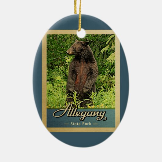 アレガニー州パークヴィンテージトラベルベア セラミックオーナメント (裏面)
