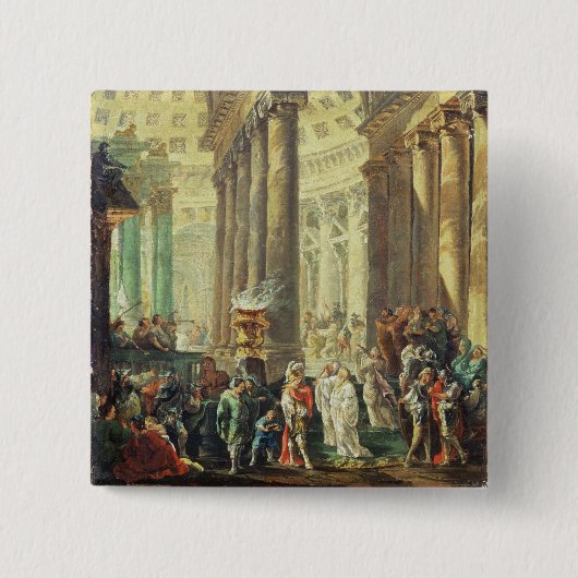 アレキサンダーが付いているローマの寺院のT28517 Capriccio 缶バッジ (正面)