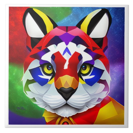 アレキサンダーの猫の大きな白いタイル タイル (正面)