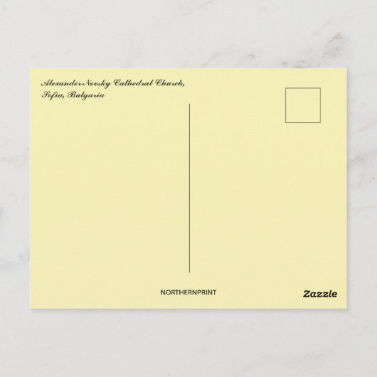 アレキサンダーネフスキー大聖堂教会ソフィアブルガリア ポストカード (裏面)