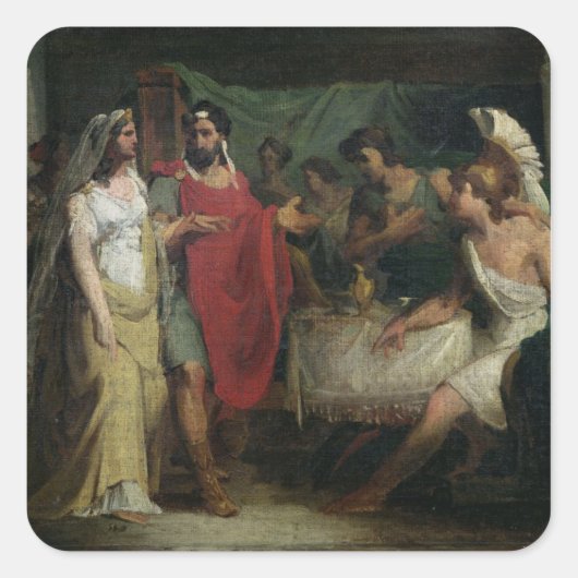 アレキサンダー大王およびRoxanaの結婚式 スクエアシール (正面)