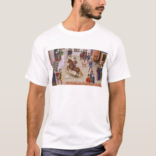 アレキサンダー大王がBucephalusをいかに取付けたか Tシャツ (正面)