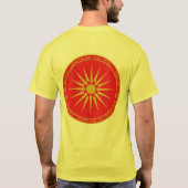 アレキサンダー大王のマケドニアの赤及び金ゴールドのワイシャツ Tシャツ (裏面)